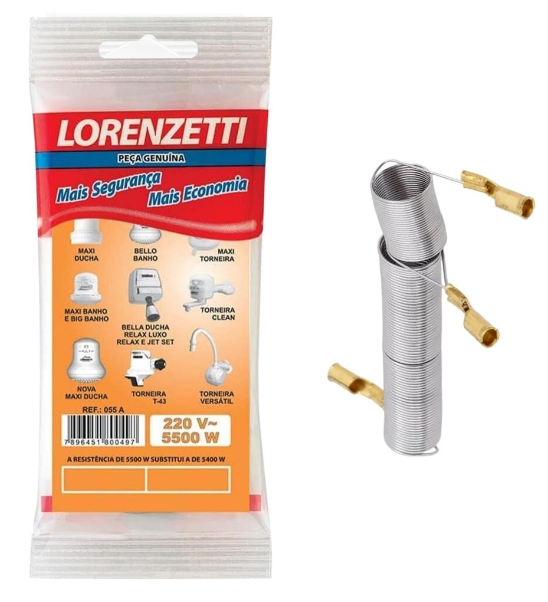 RESISTENCIA CHUVEIRO 220V 5500W REF055A LORENZETTI