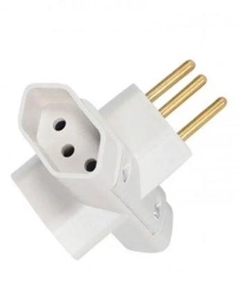 PLUG 3 SAIDAS 2P+T BRANCO MEC-TRONIC