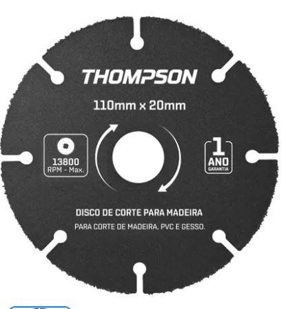 DISCO CORTE MADEIRA TUNGSTENIO 110MM THOMPSON