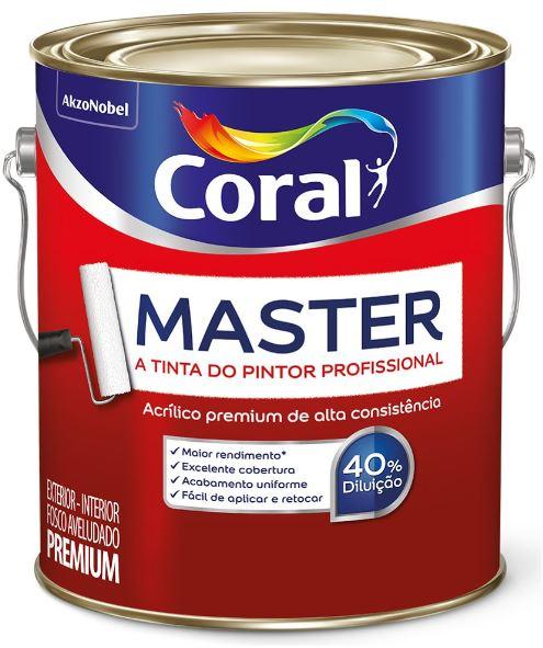 TINTA ACRILICA MASTER FOSCO AVELUDADO ALGODAO EGIPCIO GL 3,6L CORAL