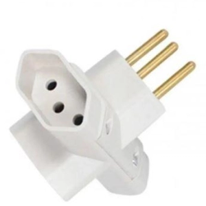 PLUG 3 SAIDAS 2P+T BRANCO MEC-TRONIC