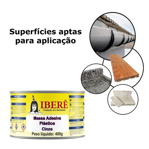 MASSA PLASTICA 400GR CINZA IBERE (INV)